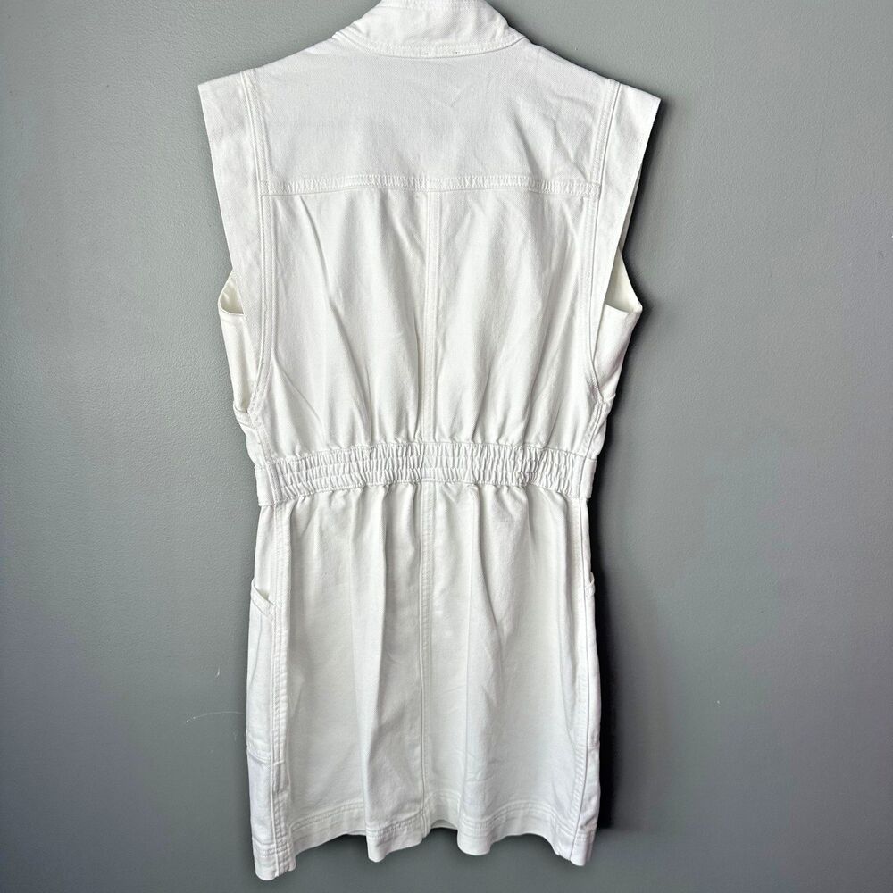 Express Denim Button Front White Utility Mini Dre… - image 5